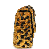 Chanel Mini Cheetah Print Flap Bag Orange, Black Sequin Gold Hardware - Thumbnail View 3