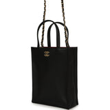 Chanel Mini "Grocery Bag" with Chain Black Calfskin Gold Hardware - Thumbnail View 5