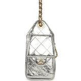 Chanel Mini 25 Hobo Bag Metallic Silver Caviar Gold Hardware - Thumbnail View 3