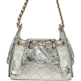 Chanel Mini 25 Hobo Bag Metallic Silver Caviar Gold Hardware - Thumbnail View 4