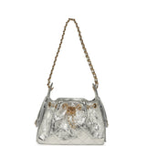 Chanel Mini 25 Hobo Bag Metallic Silver Caviar Gold Hardware - Thumbnail View 7
