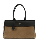 Chanel Large "Urban Essential" East West Shopping Tote Black Grained Calfskin and Beige Suede Gold Hardware - Thumbnail View 1