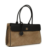 Chanel Large "Urban Essential" East West Shopping Tote Black Grained Calfskin and Beige Suede Gold Hardware - Thumbnail View 2