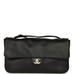 Chanel Maxi "Souplissimo" Small Flap Bag Black Grained Calfskin Gold Hardware