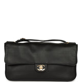 Chanel Maxi "Souplissimo" Small Flap Bag Black Grained Calfskin Gold Hardware - Thumbnail View 1