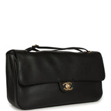 Chanel Maxi "Souplissimo" Small Flap Bag Black Grained Calfskin Gold Hardware - Thumbnail View 2