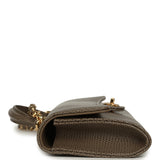 Chanel Long Top Handle Clutch with Chain Dark Khaki Lizard Embossed Calfskin Gold Hardware - Thumbnail View 5