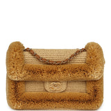 Chanel Medium "Fluffy Raffia" Flap Bag Beige Raffia Gold Hardware - Thumbnail View 1