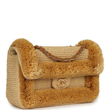 Chanel Medium "Fluffy Raffia" Flap Bag Beige Raffia Gold Hardware - Thumbnail View 2