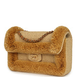 Chanel Medium "Fluffy Raffia" Flap Bag Beige Raffia Gold Hardware - Thumbnail View 5