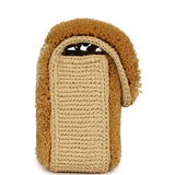 Chanel Medium "Fluffy Raffia" Flap Bag Beige Raffia Gold Hardware - Thumbnail View 3