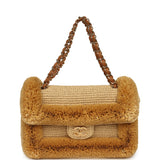 Chanel Medium "Fluffy Raffia" Flap Bag Beige Raffia Gold Hardware - Thumbnail View 7