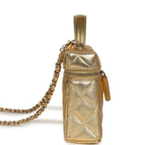 Chanel Top Handle Long Vanity Case with Chain Gold Metallic Caviar Light Gold Hardware - Thumbnail View 3