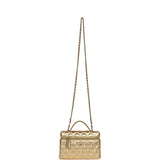 Chanel Top Handle Long Vanity Case with Chain Gold Metallic Caviar Light Gold Hardware - Thumbnail View 7