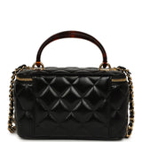 Chanel Small Tortoiseshell Top Handle Vanity Case Black Shiny Lambskin Gold Hardware - Thumbnail View 4