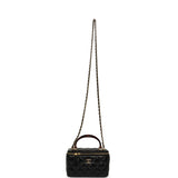 Chanel Small Tortoiseshell Top Handle Vanity Case Black Shiny Lambskin Gold Hardware - Thumbnail View 7