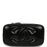 Chanel Small Tortoiseshell Top Handle Vanity Case Black Shiny Lambskin Gold Hardware - Thumbnail View 6