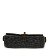 Chanel Mini Top Handle "Turn Around" Flap Dark Grey Croc Embossed Calfskin Gold Hardware - Thumbnail View 6
