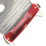 Chanel Mini Top Handle "Turn Around" Flap Dark Grey Croc Embossed Calfskin Gold Hardware - Thumbnail View 8