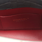 Chanel Mini Top Handle "Turn Around" Flap Dark Grey Croc Embossed Calfskin Gold Hardware - Thumbnail View 9