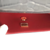 Chanel Mini Top Handle "Turn Around" Flap Dark Grey Croc Embossed Calfskin Gold Hardware - Thumbnail View 10