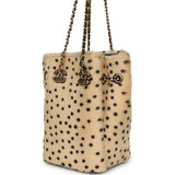 Chanel Mini "Cheetah Print" Bucket Bag with Chain Light Beige Calf Hair and Black Lambskin Gold Hardware - Thumbnail View 5