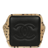 Chanel Mini "Cheetah Print" Bucket Bag with Chain Light Beige Calf Hair and Black Lambskin Gold Hardware - Thumbnail View 7