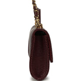 Chanel Long Top Handle Clutch with Chain Dark Burgundy Lizard Embossed Calfskin Gold Hardware - Thumbnail View 3