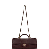 Chanel Long Top Handle Clutch with Chain Dark Burgundy Lizard Embossed Calfskin Gold Hardware - Thumbnail View 7