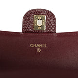 Chanel Long Top Handle Clutch with Chain Dark Burgundy Lizard Embossed Calfskin Gold Hardware - Thumbnail View 8