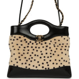 Chanel Mini "Cheetah Print" 31 Shopper Beige Calf Hair, Black Shiny Lambskin Gold Hardware - Thumbnail View 1