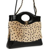 Chanel Mini "Cheetah Print" 31 Shopper Beige Calf Hair, Black Shiny Lambskin Gold Hardware - Thumbnail View 2