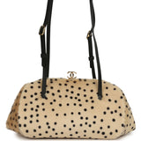 Chanel Cheetah Print Clutch with Leather Straps Light Beige Calf Hair, Black Leather Gold Hardware - Thumbnail View 1