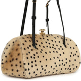 Chanel Cheetah Print Clutch with Leather Straps Light Beige Calf Hair, Black Leather Gold Hardware - Thumbnail View 2