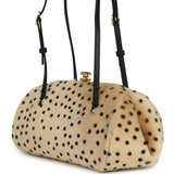 Chanel Cheetah Print Clutch with Leather Straps Light Beige Calf Hair, Black Leather Gold Hardware - Thumbnail View 5