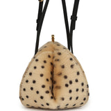 Chanel Cheetah Print Clutch with Leather Straps Light Beige Calf Hair, Black Leather Gold Hardware - Thumbnail View 3