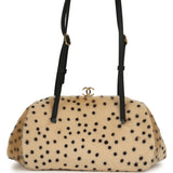 Chanel Cheetah Print Clutch with Leather Straps Light Beige Calf Hair, Black Leather Gold Hardware - Thumbnail View 4