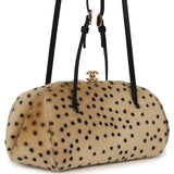 Chanel Cheetah Print Clutch with Leather Straps Light Beige Calf Hair, Black Leather Gold Hardware - Thumbnail View 2