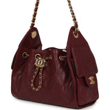 Chanel Mini 25 Hobo Bag Dark Burgundy Caviar Gold Hardware - Thumbnail View 5