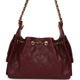 Chanel Mini 25 Hobo Bag Dark Burgundy Caviar Gold Hardware - Thumbnail View 4