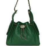 Chanel Small 25 Hobo Bag Green Caviar Gold Hardware - Thumbnail View 1