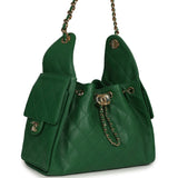 Chanel Small 25 Hobo Bag Green Caviar Gold Hardware - Thumbnail View 2