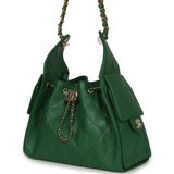 Chanel Small 25 Hobo Bag Green Caviar Gold Hardware - Thumbnail View 5