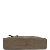 Chanel Top Handle Long Vanity Case with Chain Dark Khaki Lizard Embossed Calfskin Gold Hardware - Thumbnail View 6