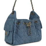 Chanel Mini 25 Hobo Bag Blue Washed Denim Light Gold Hardware - Thumbnail View 2