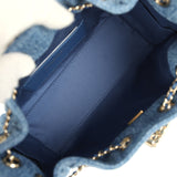 Chanel Mini 25 Hobo Bag Blue Washed Denim Light Gold Hardware - Thumbnail View 8