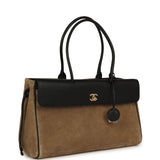 Chanel Large "Urban Essential" East West Shopping Tote Black Grained Calfskin and Beige Suede Gold Hardware - Thumbnail View 2