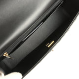 Chanel Classic Top Handle Long Flap Bag Black Lambskin Light Gold Hardware - Thumbnail View 8