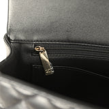 Chanel Classic Top Handle Long Flap Bag Black Lambskin Light Gold Hardware - Thumbnail View 10