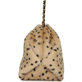 Chanel Large "Cheetah Print" Clutch with Chain Beige Calf Hair, Black Leather Gold Hardware - Thumbnail View 3